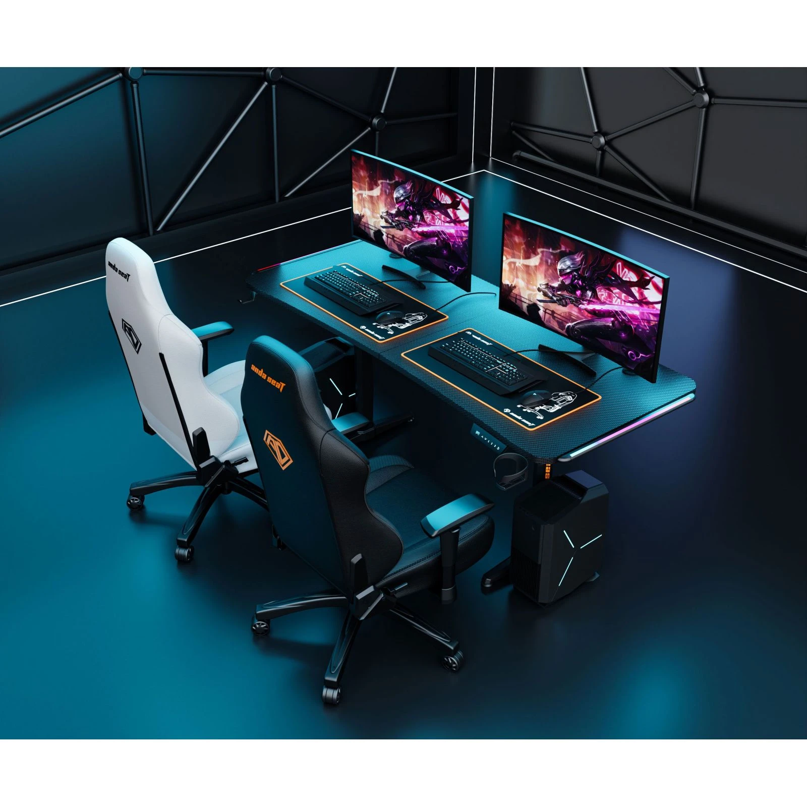 Anda Seat Terminator RGB Black (AD-D-DD1-1600L-01-B) (UA) Высота 120 см