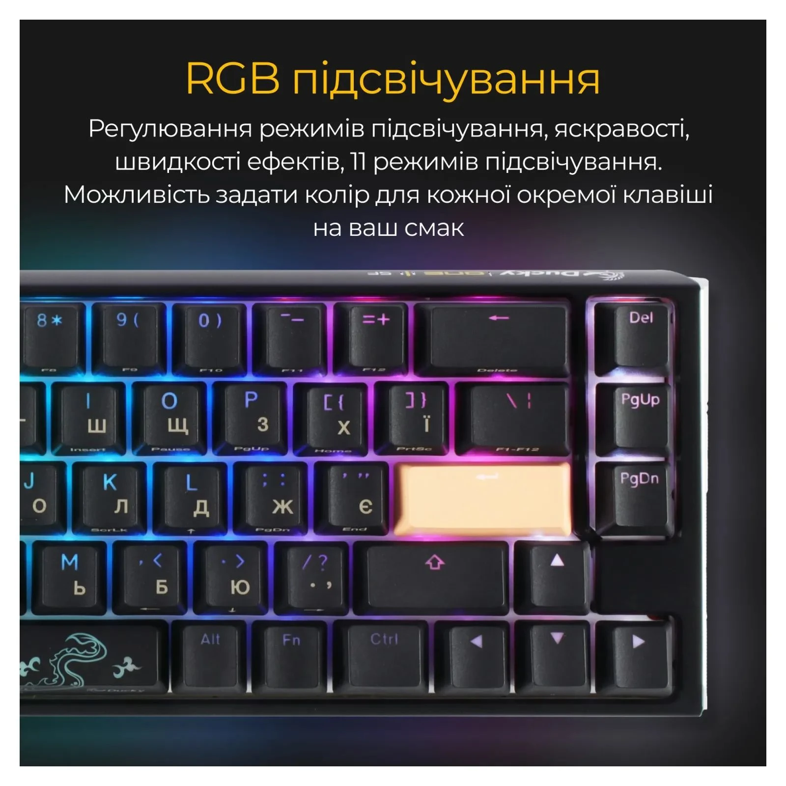 Ducky One 3 SF Cherry MX Red RGB UA USB Black (DKON2167ST-RUAPXCLAWSC1) (UA) Основные характеристики;