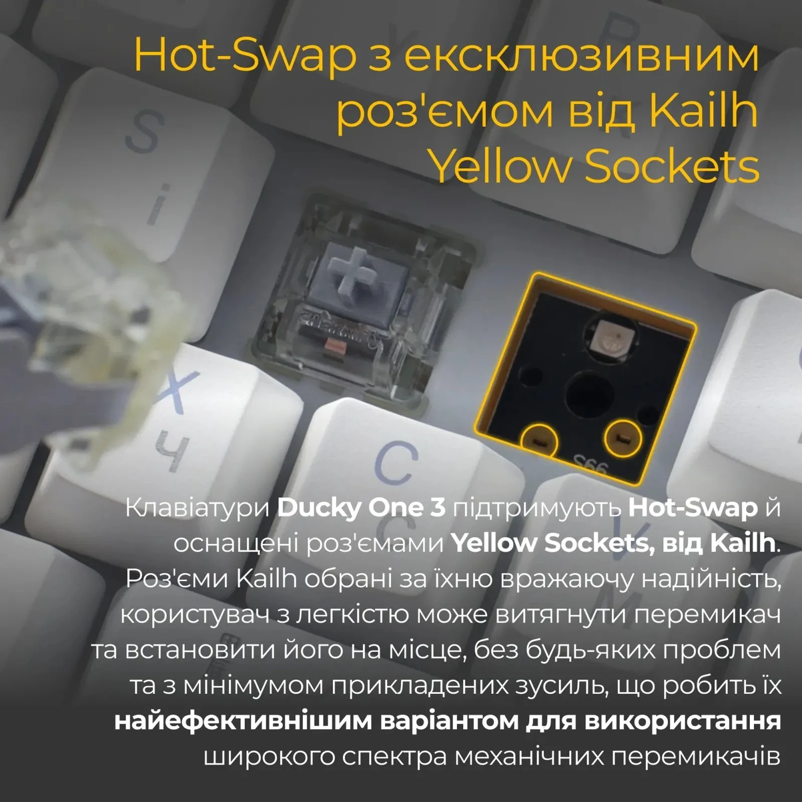 Ducky One 3 TKL Cherry MX Blue RGB UA USB White (DKON2187ST-CUAPXPWWWSC1) (UA) Основні характеристики;