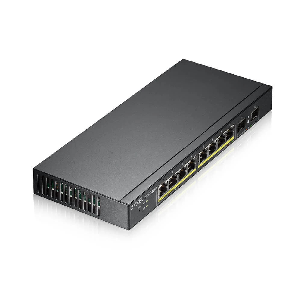 Zyxel GS1900-10HP перемикач (GS1900-10HP-EU0102F) Gigabit Ethernet (10 / 100 / 1000 Мбіт / с): 8; SFP: 2;