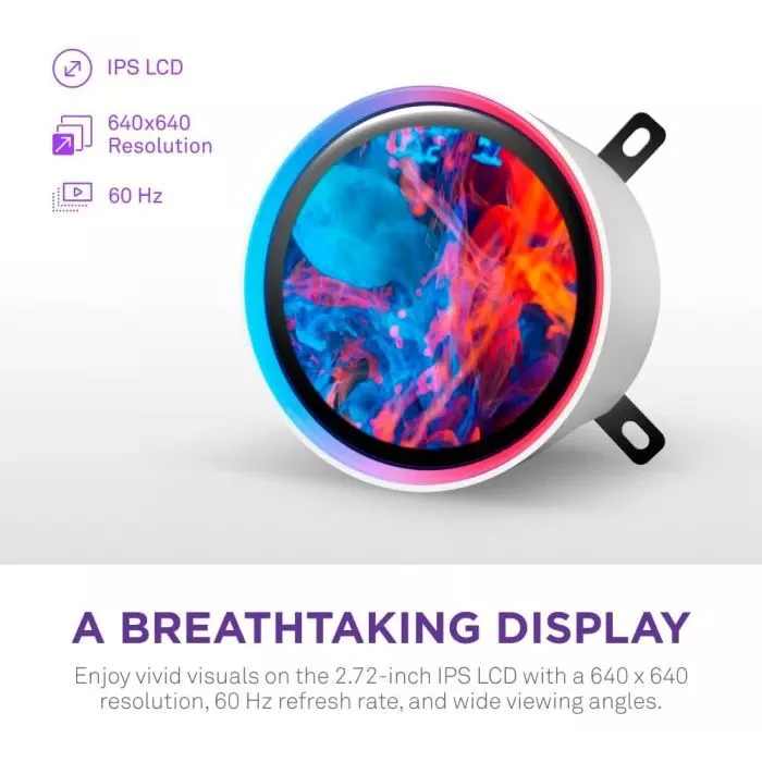 Система жидкостного охлаждения NZXT Kraken Elite RGB 240mm AIO (RL-KR24E-W2) (UA) Подсветка RGB