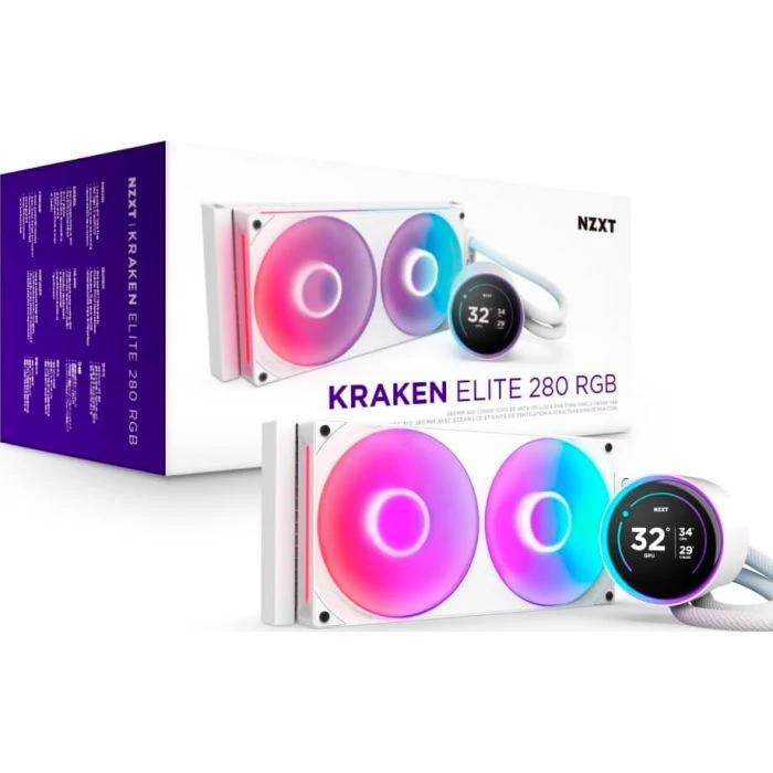 Система жидкостного охлаждения NZXT Kraken Elite RGB 280mm AIO (RL-KR28E-W2) (UA) Давление 3.2 мм H2O