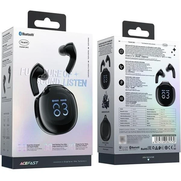 Навушники Acefast T9 Crystal Black (6974316282570) (UA)