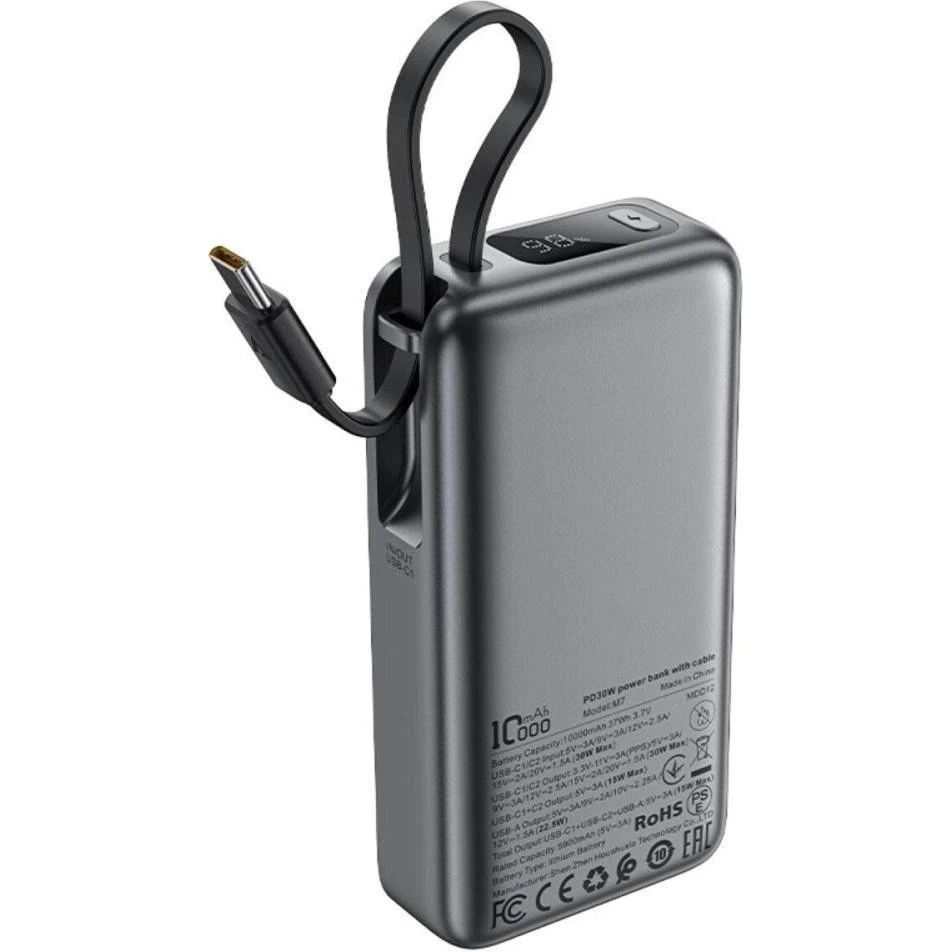 Acefast M7 10000mAh 30W Black (6974316283379) (UA) Общая мощность, Вт 30