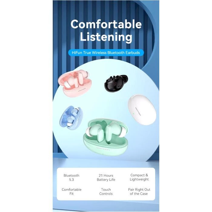 Наушники Vention Elf Earbuds E01 Purple (NBFV0) (UA) Бренд: Vention; Линейка: Elf Earbuds E01;