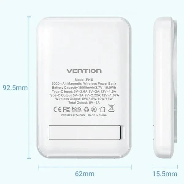 Vention 5000mAh 20W Magnetic White (FHSW0) (UA)