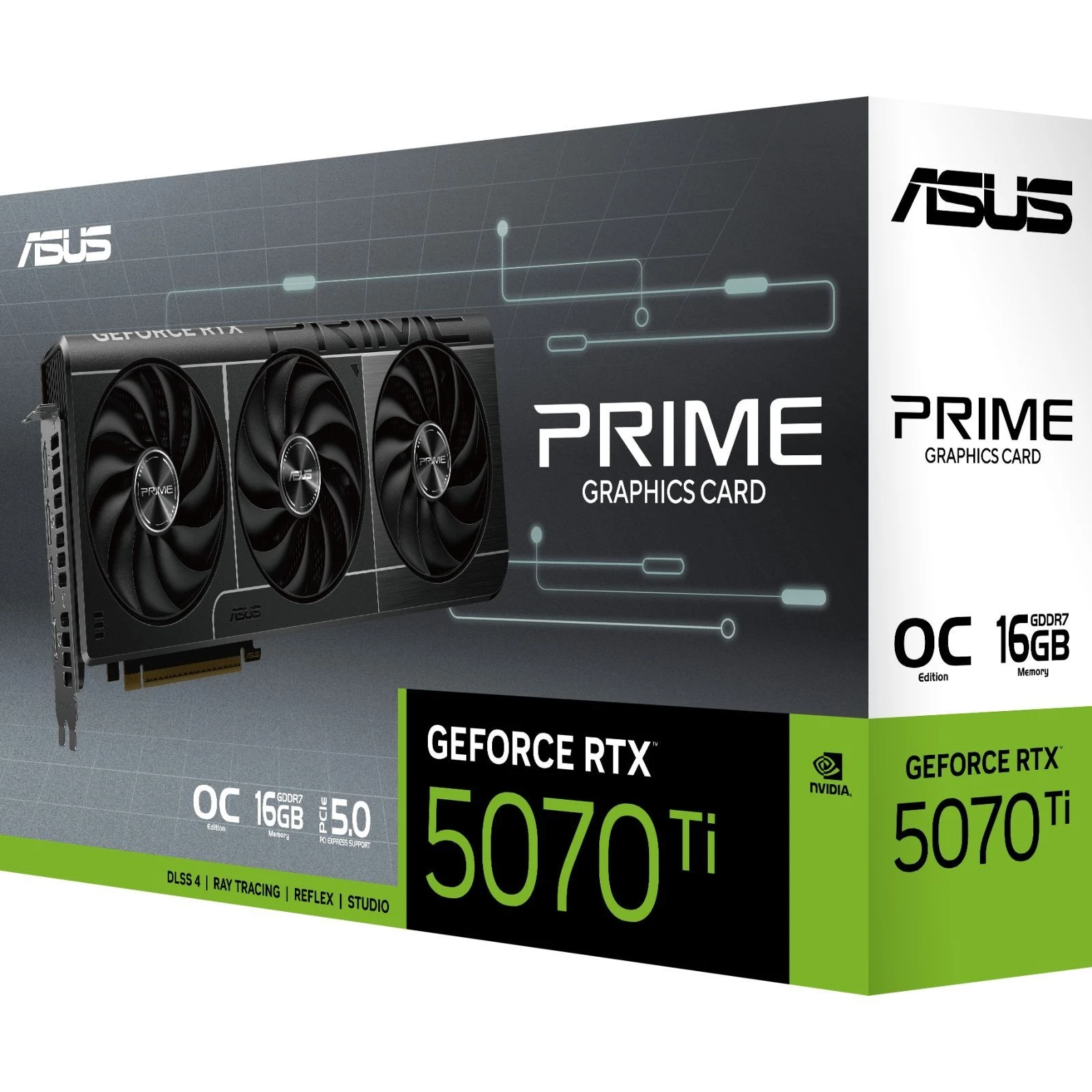 ASUS GeForce RTX5070 Ti 16GB PRIME OC (PRIME-RTX5070TI-O16G) (90YV0MF0-M0NA00) (UA) ; Форм -фактор: стандарт;