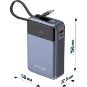 Canyon 20000mAh OnPower 600 PD/65W built-in cable Dark Grey (CNS-CPB600DG) (UA)