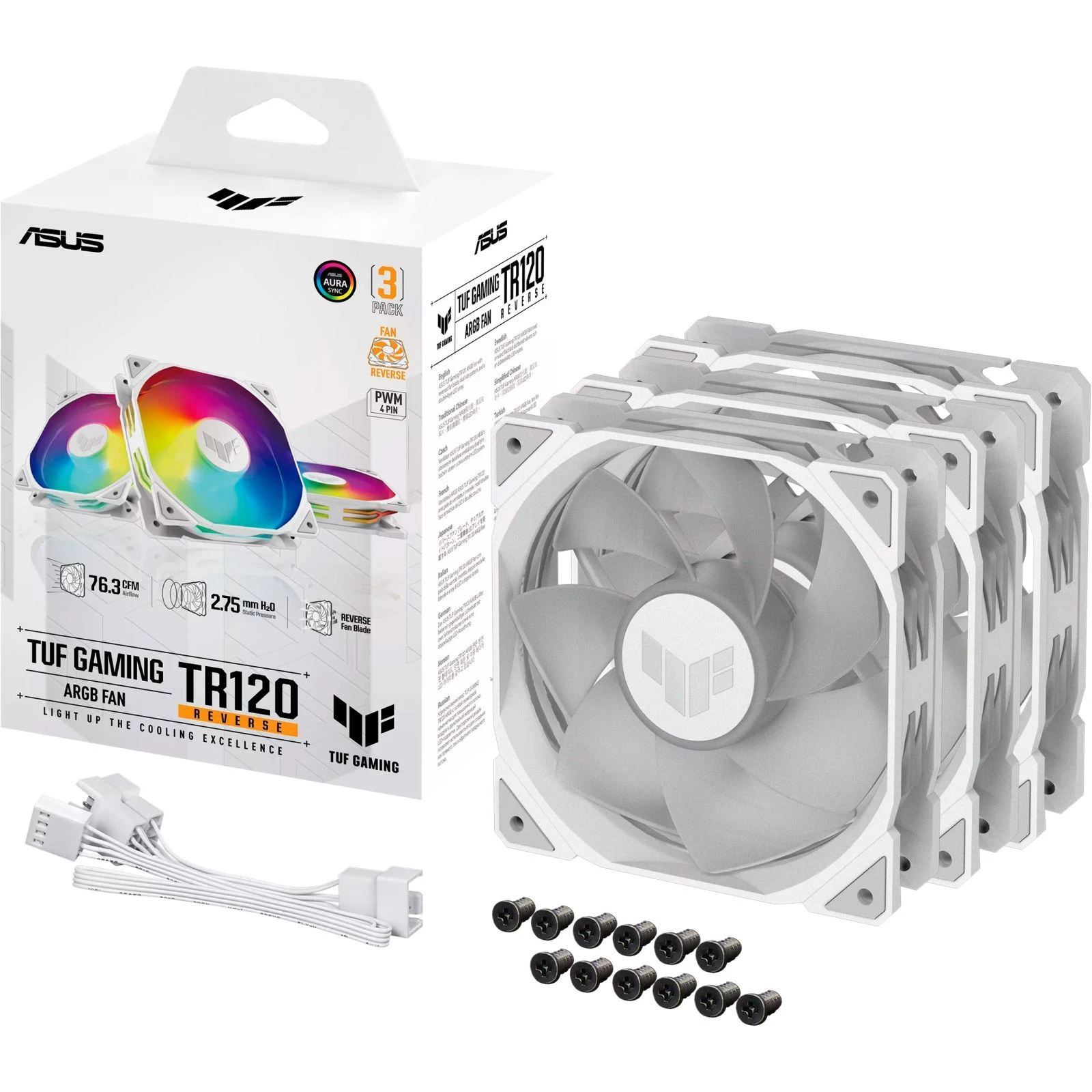 Asus Tuf Gaming TR120 FAN Argb Reverse White (90DA00D3-B09020) (UA)