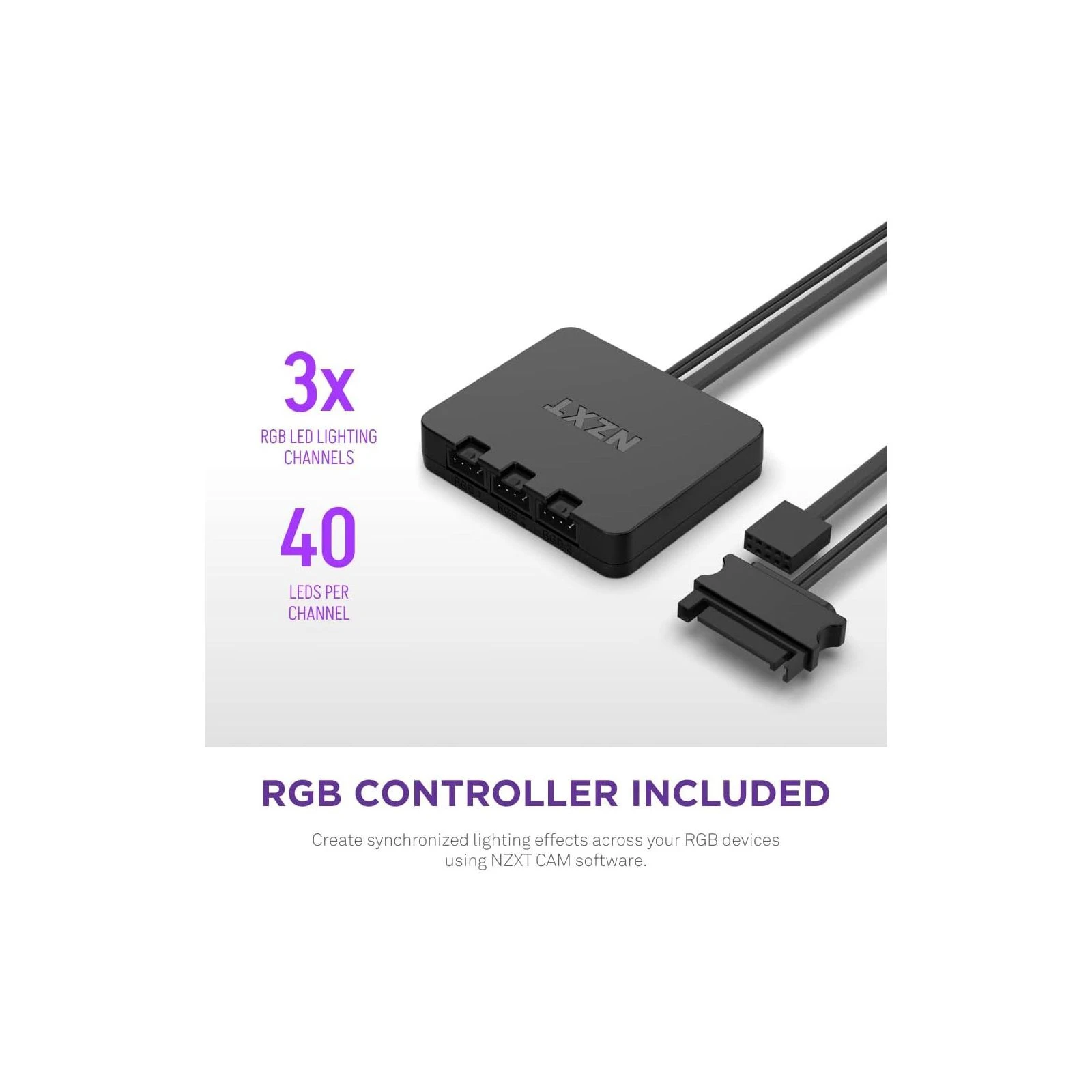 Кулер для корпуса NZXT F120RGB Duo - 120mm Dual- (RF-D12SF-B1) (UA) Диаметр вентиляторов 120 мм
