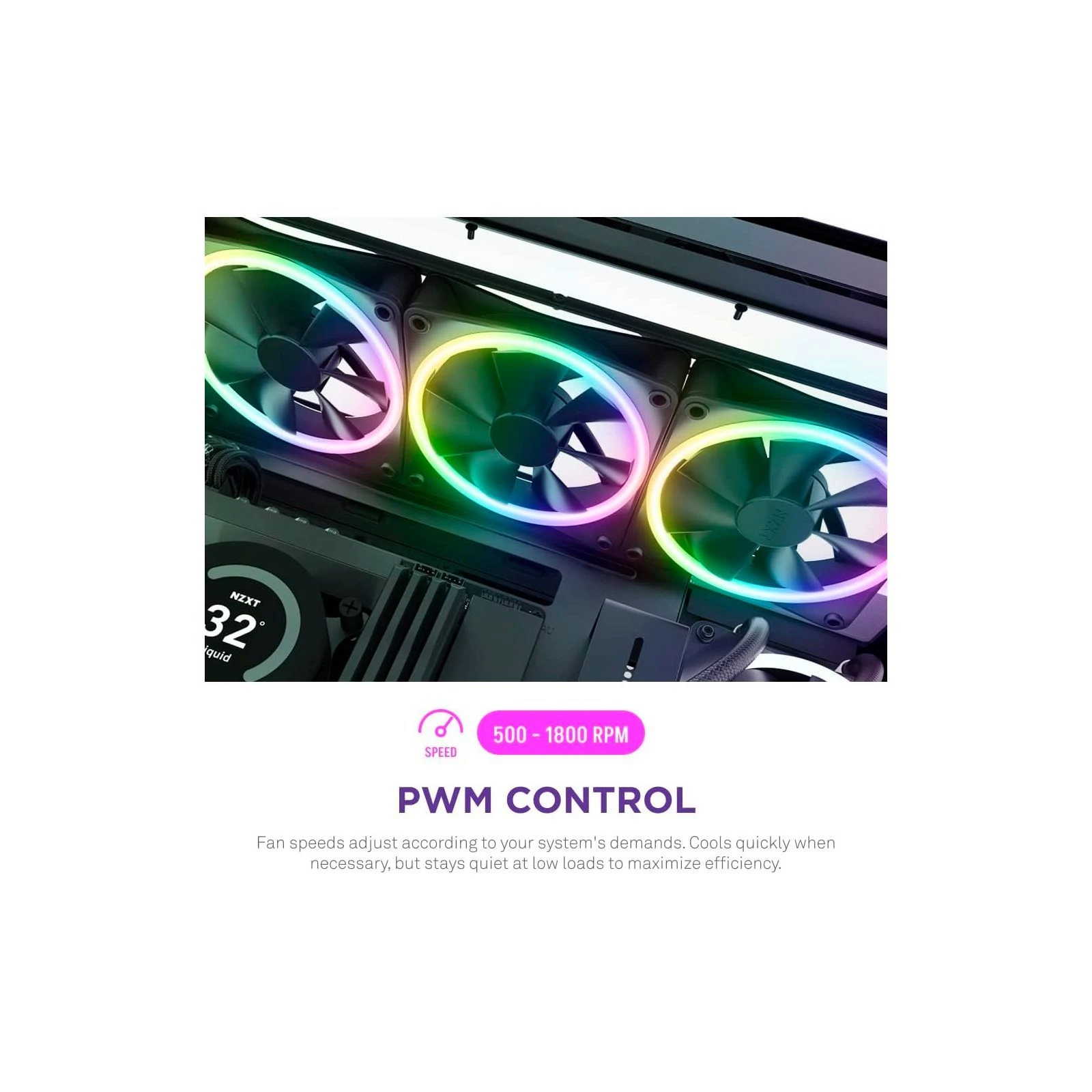 Кулер для корпуса NZXT F120RGB Duo - 120mm Dual- (RF-D12SF-B1) (UA) Номинальная скорость вращения 500RPM