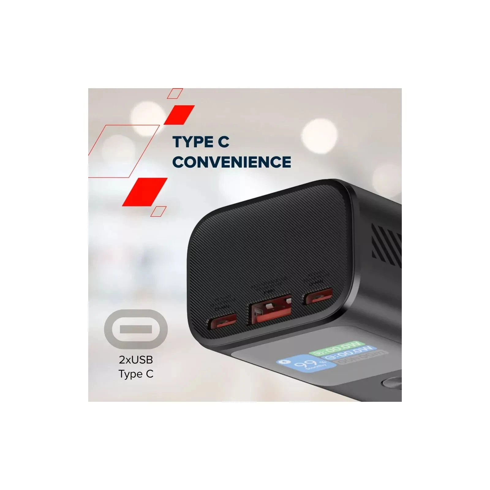 Canyon 10000mAh OnPower 130 TFT PD/30W Dark Grey (CNS-CPB130DG) (UA) Источник заряда батареи USB