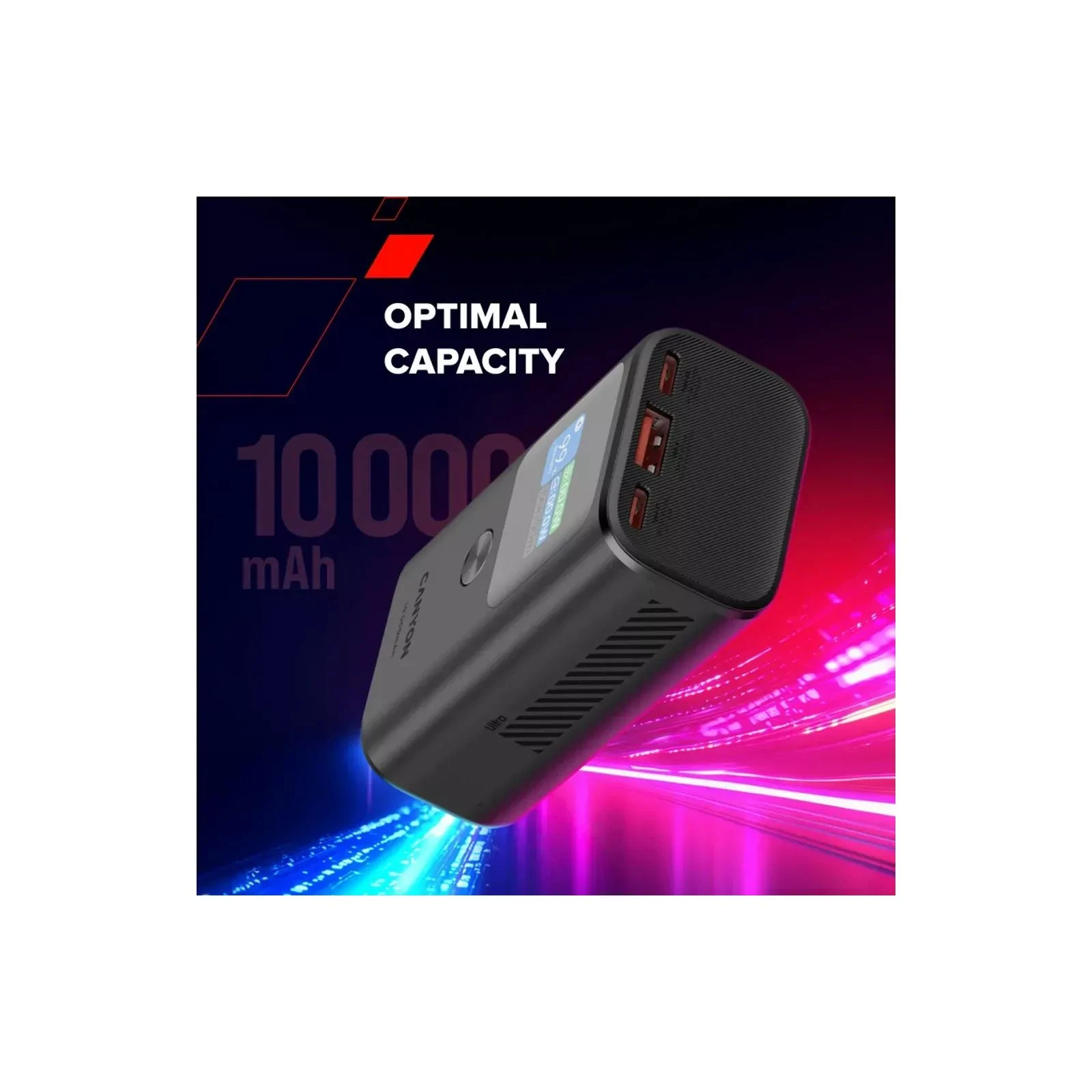 Canyon 10000mAh OnPower 130 TFT PD/30W Dark Grey (CNS-CPB130DG) (UA) ; Назначение: для телефона, для