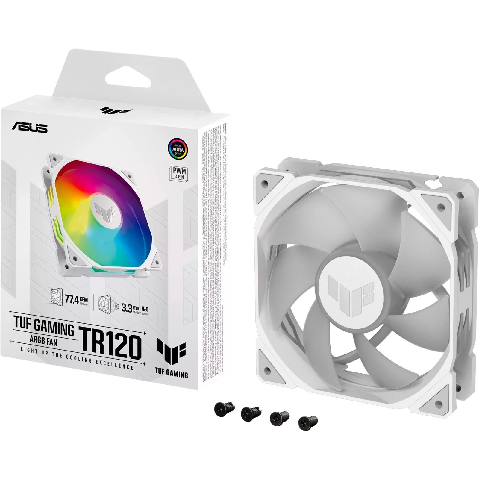 Кулер для корпуса ASUS TUF GAMING TR120 FAN ARGB WHITE (90DA0093-B09000) (UA) Тип разъема подключения 4-pin
