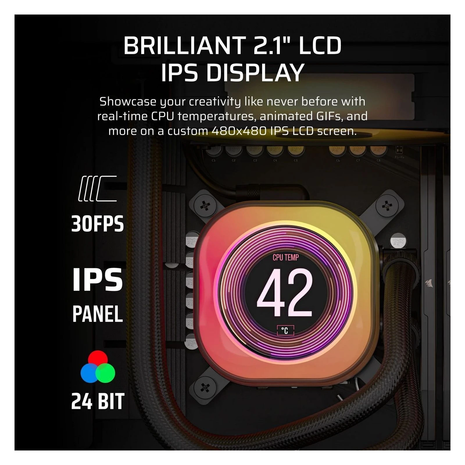 Система жидкостного охлаждения Corsair iCUE LINK TITAN 360 RX LCD (CW-9061023-WW) (UA) Подсветка RGB