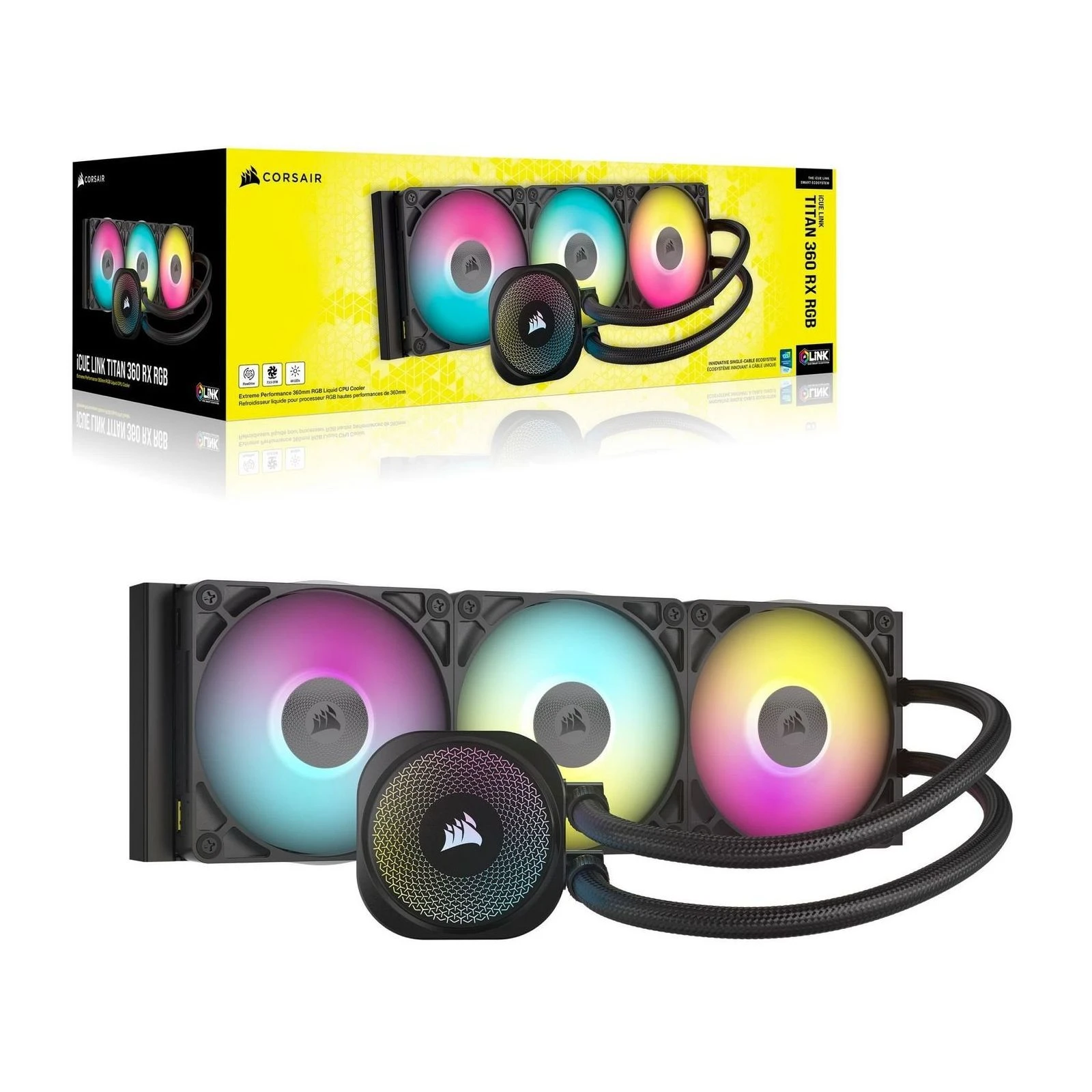 Система жидкостного охлаждения Corsair iCUE LINK TITAN 360 RX RGB (CW-9061018-WW) (UA) Максимальная частота вращения 2100 об/мин