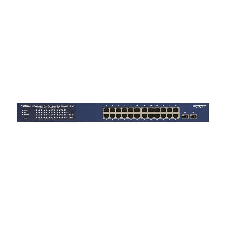 Коммутатор управляемый уровня 2 Netgear GS724TPP (GS724TPP-300EUS) (UA) Количество портов Gigabit Ethernet (10/100/1000) 24 (PoE+)