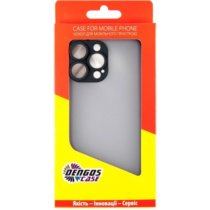 Чохол для мобільного телефону Dengos Matte iPhone 14 Pro Max (black) (DG-TPU-MATT-126) (UA) ; з моделями: Apple iPhone 14 Pro Max;