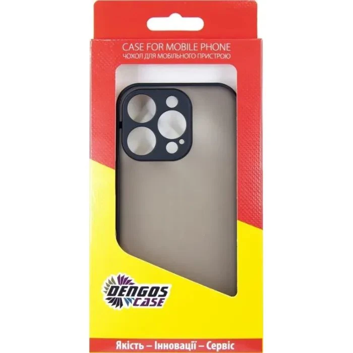 Чохол для мобільного телефону Dengos Matte iPhone 16 Pro Max (black) (DG-TPU-MATT-151) (UA) ; з моделями: Apple iPhone 16 Pro Max;
