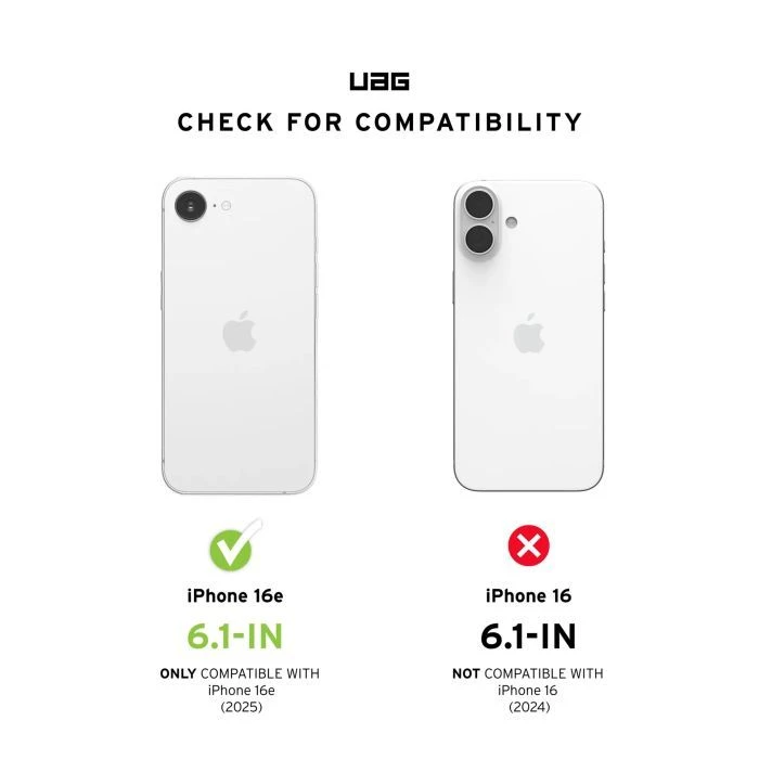 Чохол для мобільного телефона UAG iPhone 16E (4th Gen, 2025), Plyo, Ice (114502114343) (UA) ; з моделями: Apple iPhone 16e;