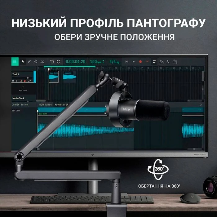 Fifine T688 USB/XLR Black (T688) (UA) ; Призначення: для комп'ютерів,