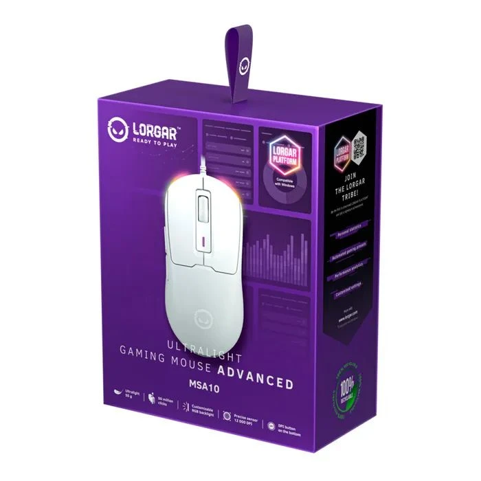 Lorgar MSA10 Ultralight USB White (LRG-MSA10-WH) (UA) ; Призначення: для комп'ютера;