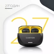 Навушники Canyon Hexagon 7 TWS ANC+ENC Wireless Charge Black/Yellow (CNS-TWS7BY) (UA)