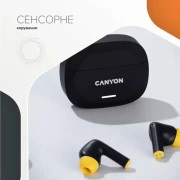 Навушники Canyon Hexagon 7 TWS ANC+ENC Wireless Charge Black/Yellow (CNS-TWS7BY) (UA)