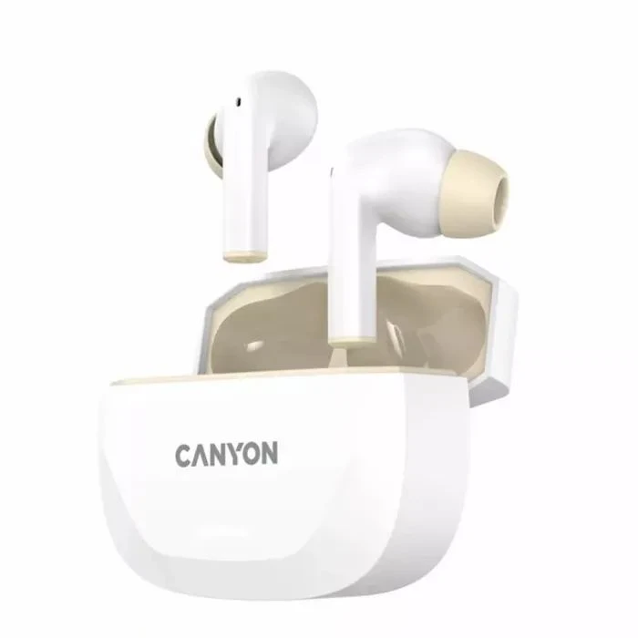 Наушники Canyon Hexagon 7 TWS ANC+ENC Wireless Charge White/Beige (CNS-TWS7WB) (UA)