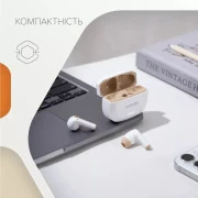Навушники Canyon Hexagon 7 TWS ANC+ENC Wireless Charge White/Beige (CNS-TWS7WB) (UA)