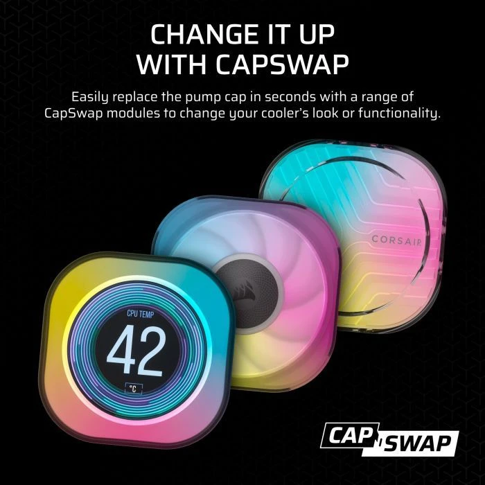 Система рідинного охолодження Corsair iCUE LINK TITAN 360 RX LCD White AIO (CW-9061026-WW) (UA) ; Сокет: 1851, AM5, 1700, AM4; Кількість