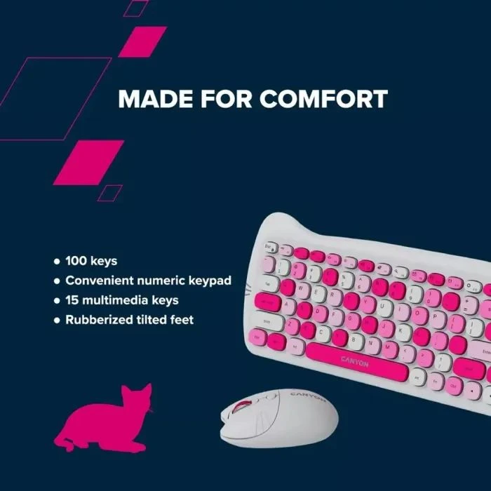 Canyon HSET-W6 Kitty Edition Wireless UA Pink (CNS-HSETW6PK) (UA)