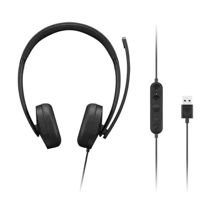 Наушники Lenovo USB-A Wired Stereo Headset Gen 2 Black (4XD1P83425) (UA) ; Назначение: для ноутбука;