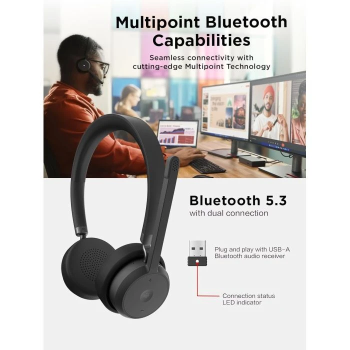 Наушники Lenovo Wireless VoIP Headset (Teams) Black (4XD1M80020) (UA)