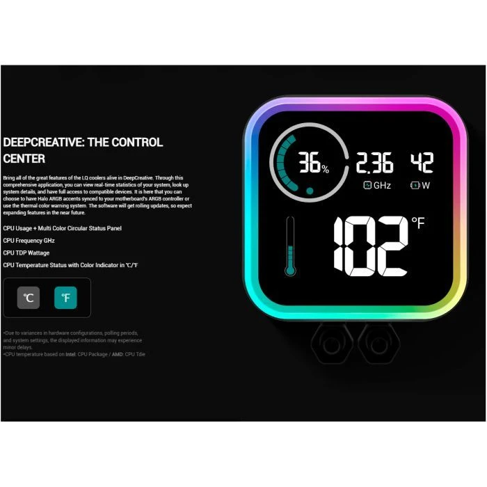 Система жидкостного охлаждения Deepcool LQ360 Black (R-LQ360-BKLSMW-G-1) (UA)