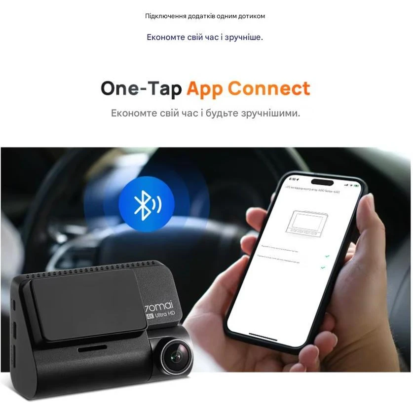 Автомобильный видеорегистратор 70mai Dash Cam 4K A810