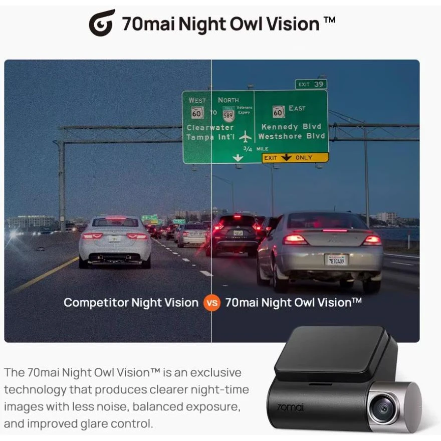 Автомобильный видеорегистратор 70mai Dash Cam A510 Бренд: 70mai; Матрица: Sony IMX675;