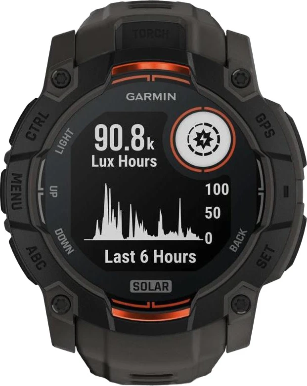 Смарт-годинники Garmin Instinct 3 50mm Solar Black with Charcoal Band (010-02935-00/40)