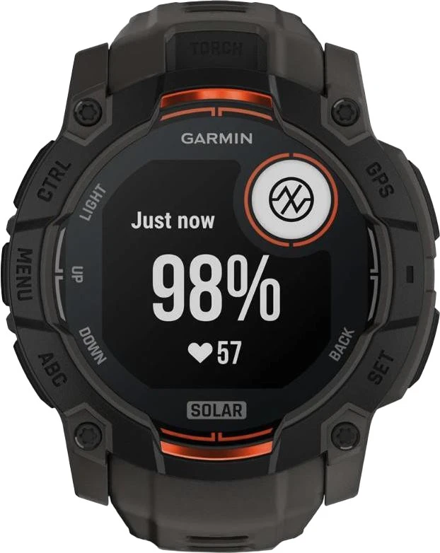 Смарт-годинники Garmin Instinct 3 50mm Solar Black with Charcoal Band (010-02935-00/40)
