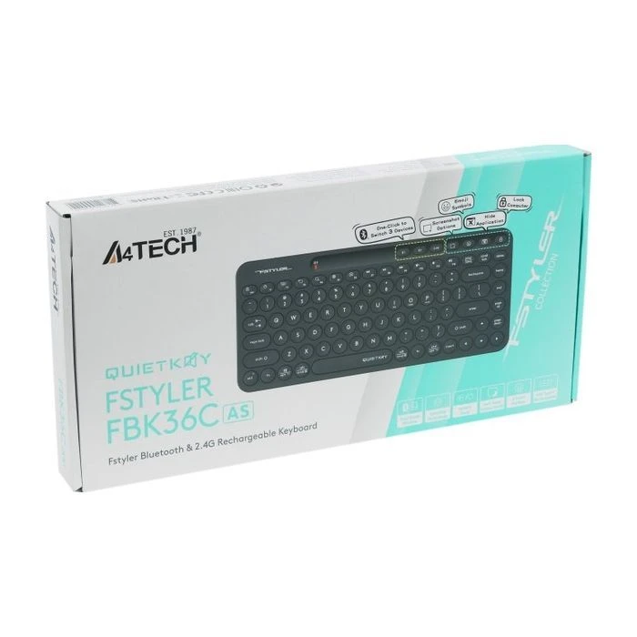 A4Tech FBK36C Wireless/Bluetooth Black (4711421000222) (UA) ; Призначення: для планшета, для