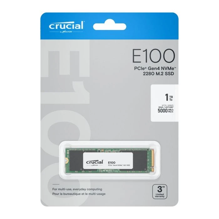 M.2 2280 1TB E100 Micron (CT1000E100SSD8) (UA) ; Об'єм пам'яті: 1 TB; Тип