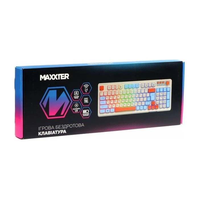 Maxxter KBGW-3C01-UA Wireless UA White (KBGW-3C01-UA) (UA) ; Призначення: для ПК;