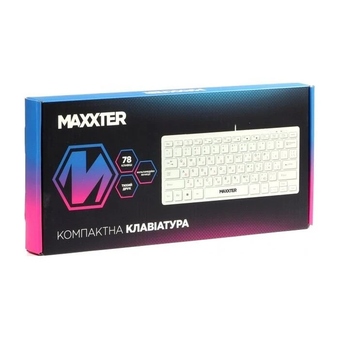 Maxxter KBM-C01W-UA USB UA White (KBM-C01W-UA) (UA) ; Конструкція: мембранна; Тип