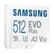 Samsung 512 GB microSDXC Class 10 UHS-I U3 V30 A2 EVO Plus+SD Adapte (MB-MC512SA/EU)