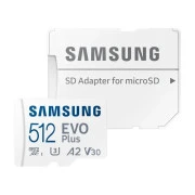 Samsung 512 GB microSDXC Class 10 UHS-I U3 V30 A2 EVO Plus+SD Adapte (MB-MC512SA/EU)