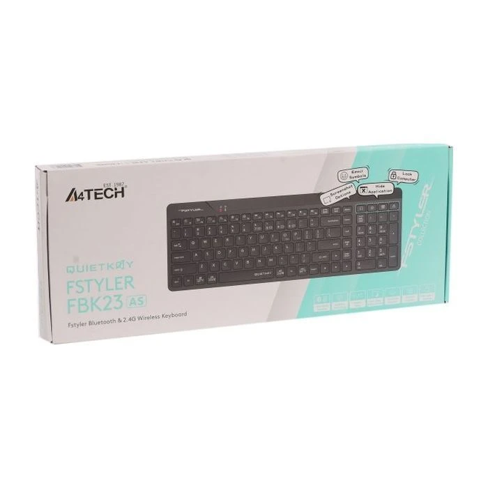 A4Tech FBK23 AS Wireless/Bluetooth Black (4711421001168) (UA) ; Назначение: для ПК;
