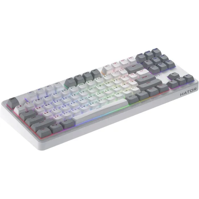 Hator Rockfall 3 Mecha TKL QMK/VIA Orange Wireless White (HTK851UA) (UA)