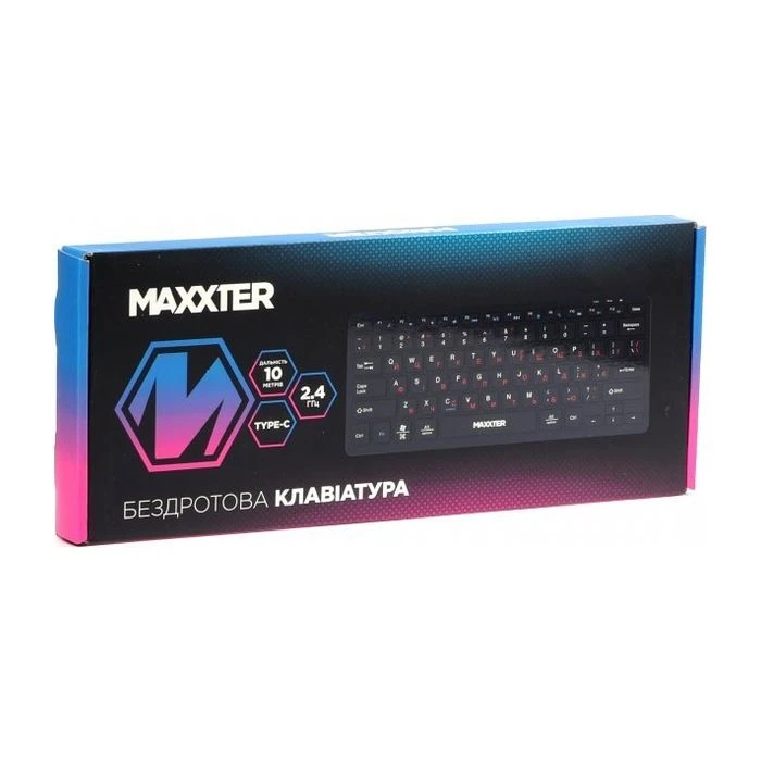 Maxxter KBW-C01B-UA Wireless UA Black (KBW-C01B-UA) (UA) ; Конструкция: мембранная; Тип