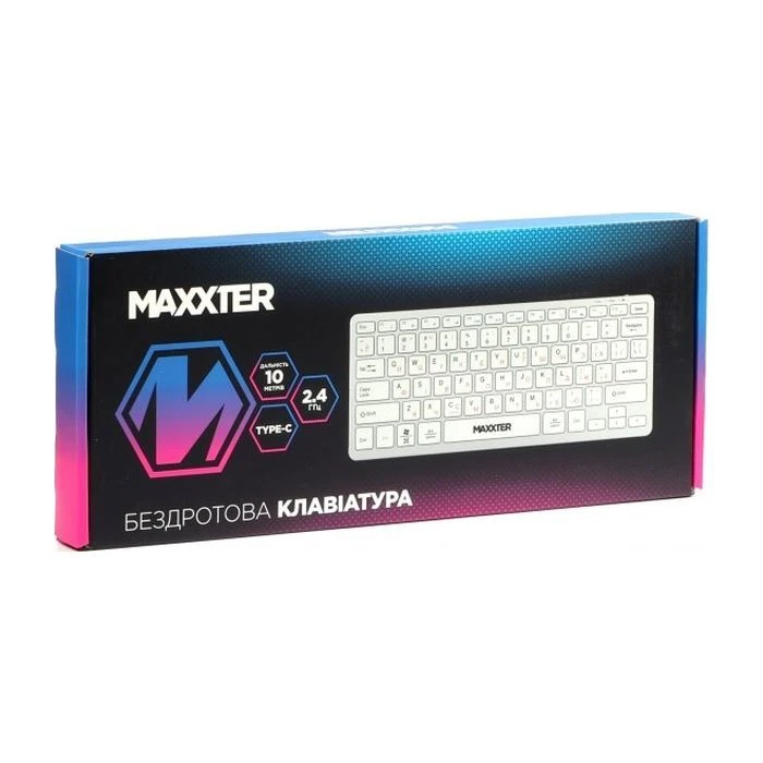 Maxxter KBW-C01S-UA Wireless UA White (KBW-C01S-UA) (UA) ; Конструкція: мембранна; Тип
