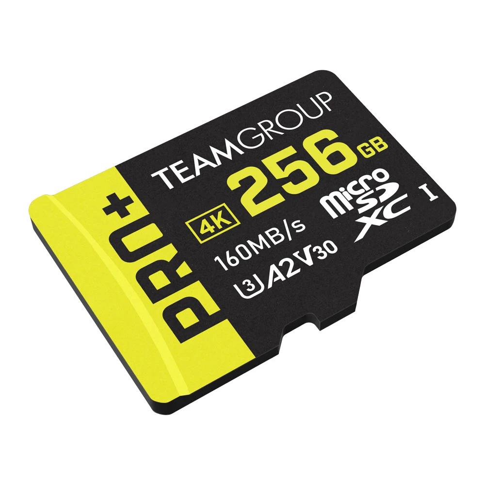 MicroSDXC 256GB UHS-I/U3 Class 10 Team Pro+ R160/W110MB/s + SD-адаптер (TPPMSDX256GIA2V3003) (UA)